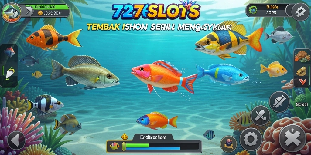 Screenshot gameplay 7276SLOTS yang menampilkan serunya menembak ikan.