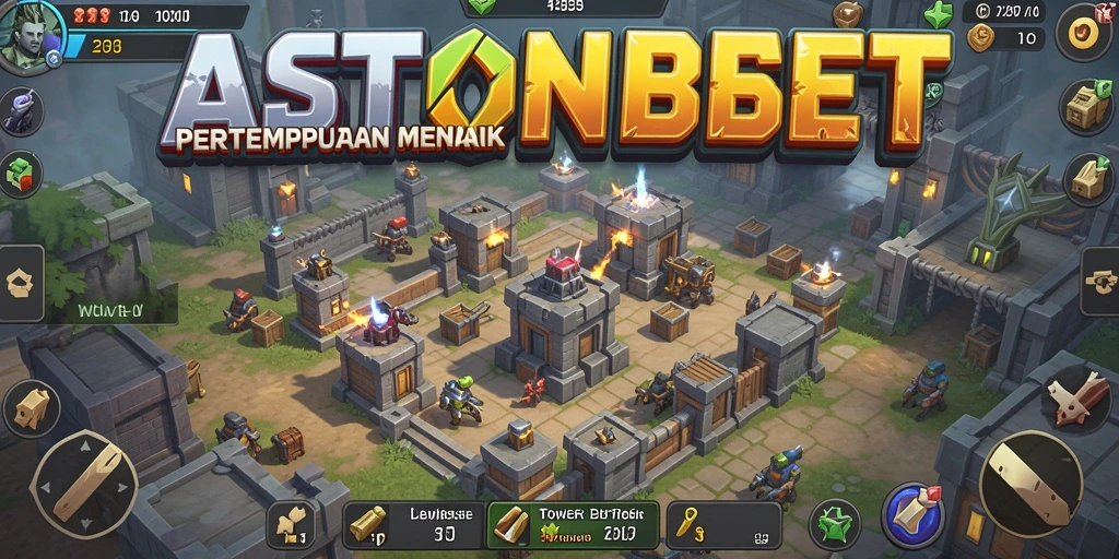 Tampilan gameplay ASTONBET yang mendebarkan dalam pertahanan menara.