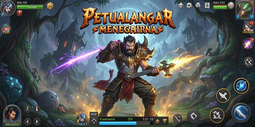Tampilan gameplay RPG N32 yang penuh aksi dan petualangan.