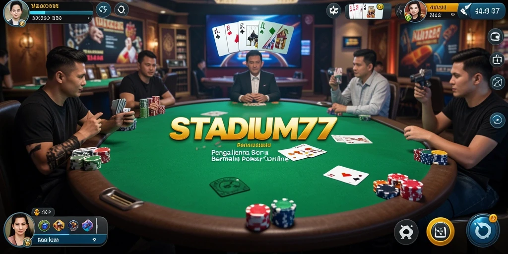 Gameplay Poker menegangkan di STADIUM77 dengan pemain dari seluruh dunia.