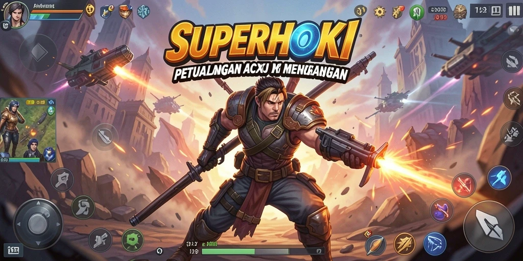 Tangkapan layar SUPERHOKI menampilkan aksi seru dan grafis menawan.