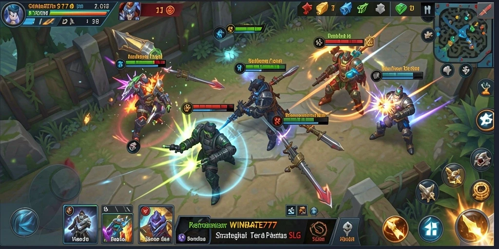 Tampilan screenshot utama WINRATE777 menampilkan aksi pertempuran yang mendebarkan.